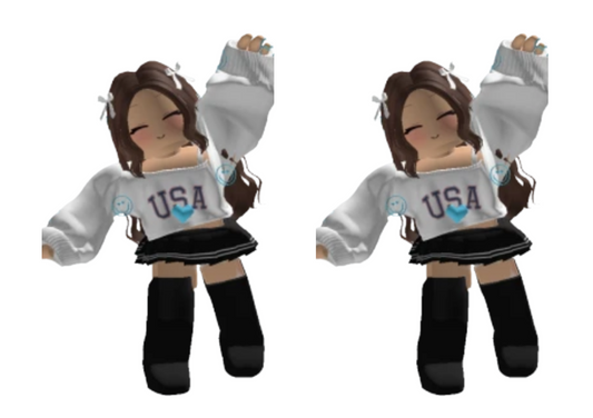 2 Medium Custom Roblox Avatar Kiss Cut Sticker - Print Area 3.8" x 5.2"